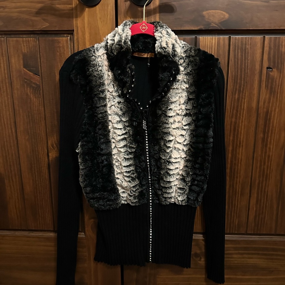 Belldini faux fur cardigan